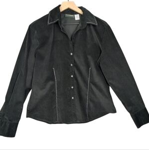 Harve'Benord Fine Cord Corduroy Button Up Shirt Size Large